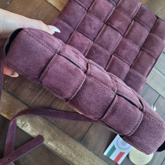 Viola Castellani Bordo R5080C-SC34 Woven Suede Crossbody Bag - Picture 5 of 9